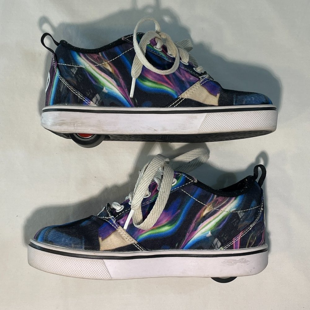 Heelys Multi Galaxy Sneakers, Black, Youth Size 2 - Picture 4 of 8